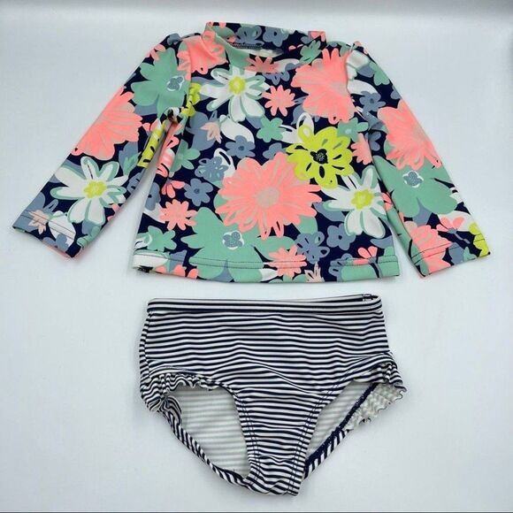 Just One You Swim Girls Sz 9M bikini Set Floral Multicolored - Picture 10 of 10